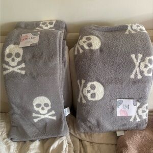 Gray Skull and Crossbones Blanket